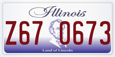 IL license plate Z670673