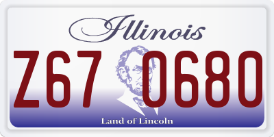 IL license plate Z670680