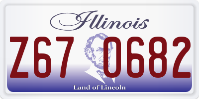 IL license plate Z670682