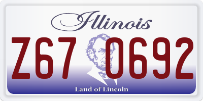 IL license plate Z670692