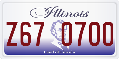 IL license plate Z670700