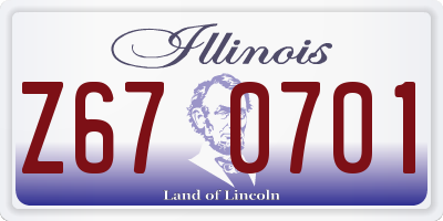 IL license plate Z670701