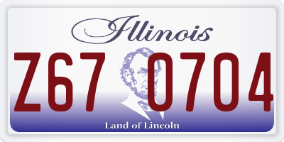 IL license plate Z670704