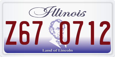 IL license plate Z670712