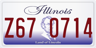 IL license plate Z670714