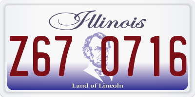 IL license plate Z670716