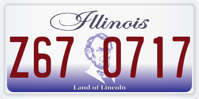 IL license plate Z670717
