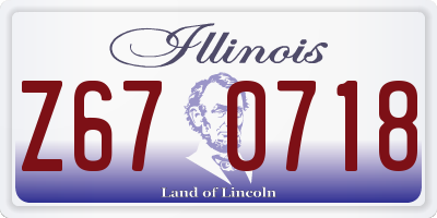 IL license plate Z670718