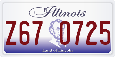 IL license plate Z670725