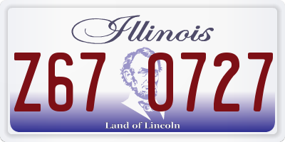 IL license plate Z670727