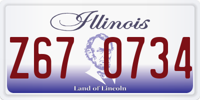 IL license plate Z670734