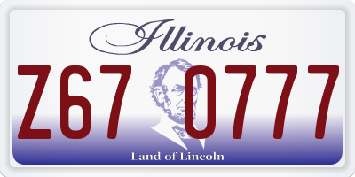 IL license plate Z670777
