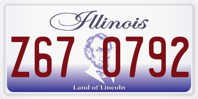 IL license plate Z670792