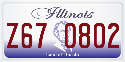 IL license plate Z670802