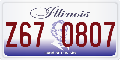 IL license plate Z670807