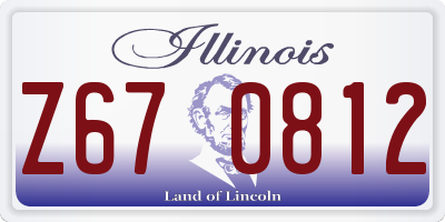 IL license plate Z670812
