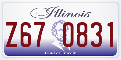 IL license plate Z670831