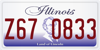 IL license plate Z670833