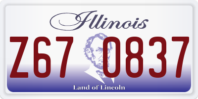 IL license plate Z670837