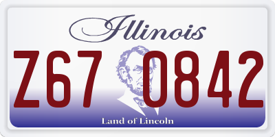 IL license plate Z670842