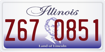 IL license plate Z670851