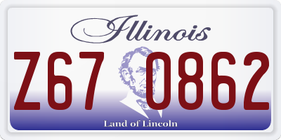 IL license plate Z670862
