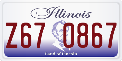IL license plate Z670867