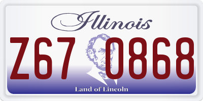 IL license plate Z670868