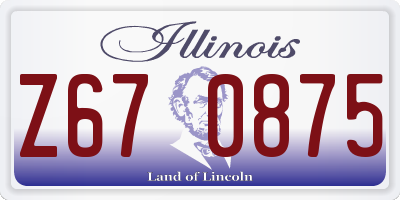 IL license plate Z670875