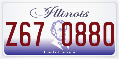 IL license plate Z670880