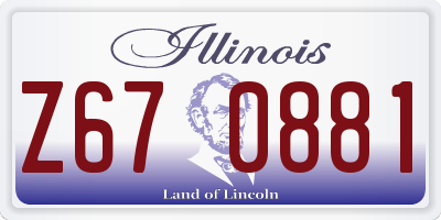 IL license plate Z670881