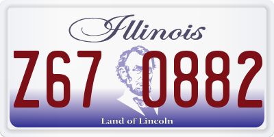 IL license plate Z670882