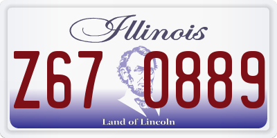 IL license plate Z670889