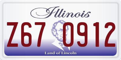 IL license plate Z670912