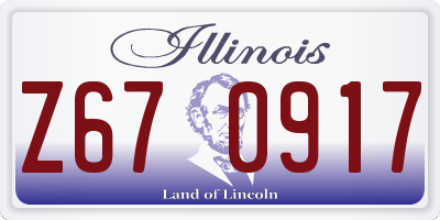IL license plate Z670917
