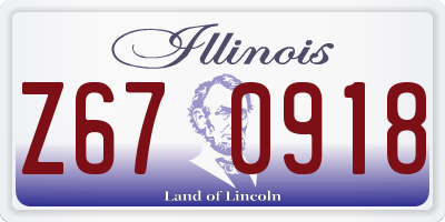 IL license plate Z670918