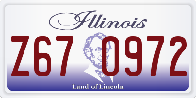 IL license plate Z670972