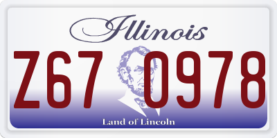 IL license plate Z670978