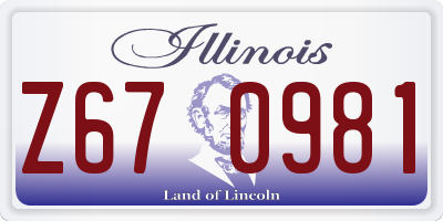 IL license plate Z670981