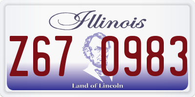 IL license plate Z670983