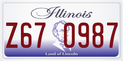 IL license plate Z670987