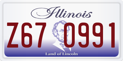 IL license plate Z670991