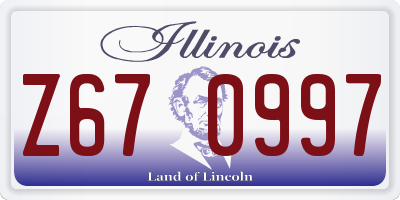 IL license plate Z670997