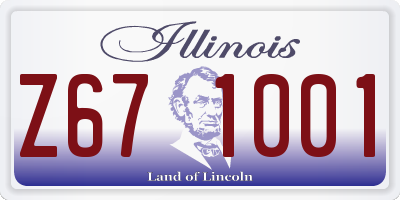 IL license plate Z671001