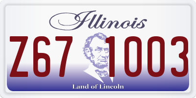 IL license plate Z671003