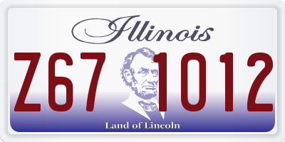 IL license plate Z671012