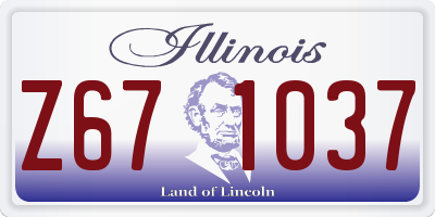 IL license plate Z671037