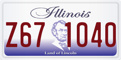 IL license plate Z671040