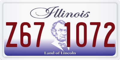 IL license plate Z671072