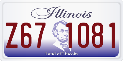 IL license plate Z671081